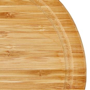 Doska na krájanie s drážkou BAMBUS Ø 26 cm, prírodná 3