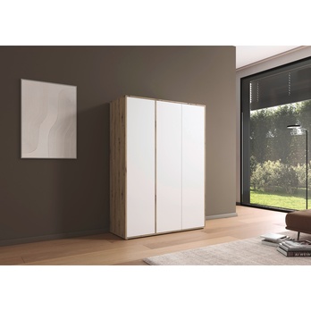 Šatníková skriňa BANILA I alpská biela/dub artisan 3