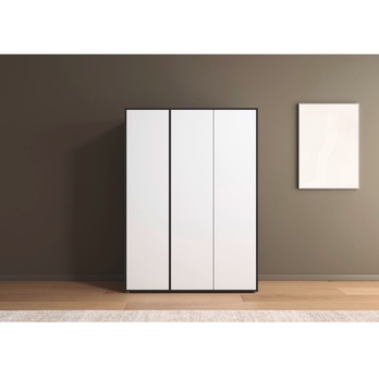 Šatníková skriňa BANILA I alpská biela/sivá 1