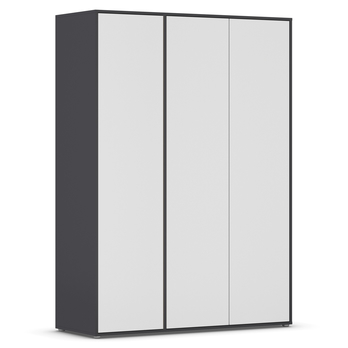 Šatníková skriňa BANILA I alpská biela/sivá 2