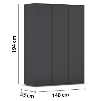 Šatníková skriňa BANILA I sivá 4