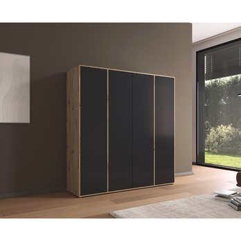 Šatníková skriňa BANILA II sivá/dub artisan 1