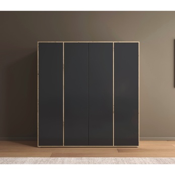 Šatníková skriňa BANILA II sivá/dub artisan 2