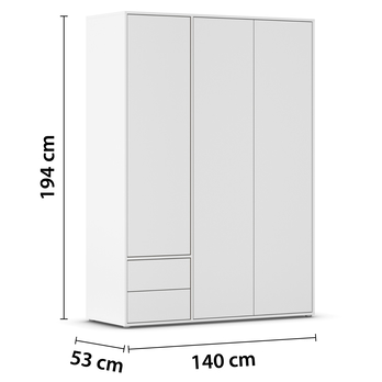 Šatníková skriňa BANILA III alpská biela 4