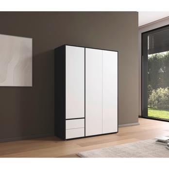 Šatníková skriňa BANILA III alpská biela/sivá 1