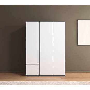 Šatníková skriňa BANILA III alpská biela/sivá 3