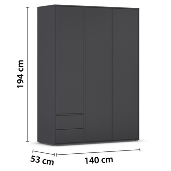 Šatníková skriňa BANILA III sivá 4