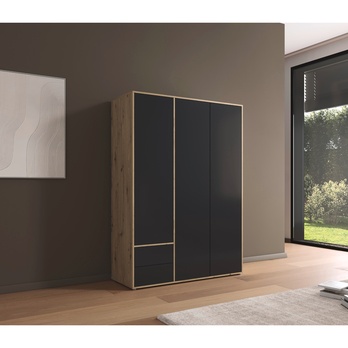 Šatníková skriňa BANILA III sivá/dub artisan 1