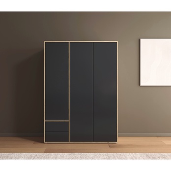 Šatníková skriňa BANILA III sivá/dub artisan 3