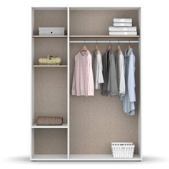 Šatníková skriňa BANILA III alpská biela/dub artisan 2