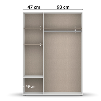 Šatníková skriňa BANILA III alpská biela/dub artisan 5