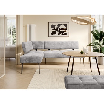 Rohová jedálenská lavica BANKO L sivá, ľavá 1