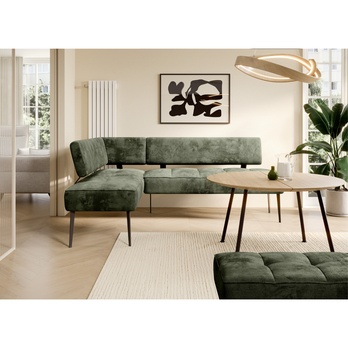 Rohová jedálenská lavica BANKO L olivová, ľavá 1