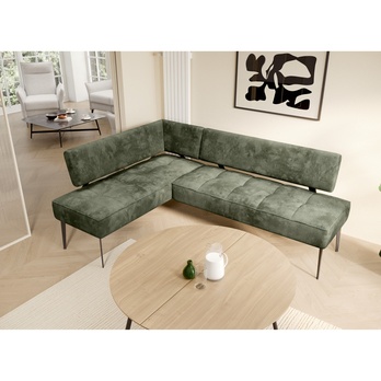 Rohová jedálenská lavica BANKO L olivová, ľavá 4