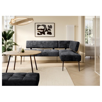 Rohová jedálenská lavica BANKO L čierna, pravá 1