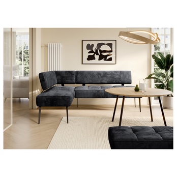 Rohová jedálenská lavica BANKO L čierna, ľavá 1