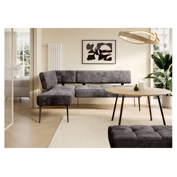 Rohová jedálenská lavica BANKO L tmavohnedá, pravá 1