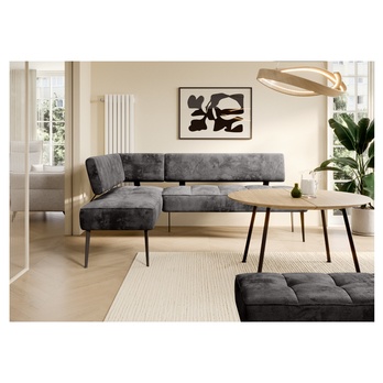 Rohová jedálenská lavica BANKO L tmavosivá, ľavá 1