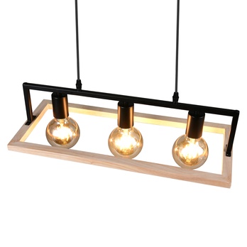 Závesné svietidlo BANO čierna/prírodná 3