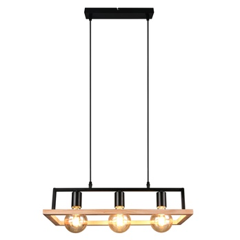 Závesné svietidlo BANO čierna/prírodná 5