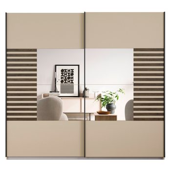 Šatníková skriňa BAREA II šampanské/dub atlantic tmavý, šírka 226 cm 4