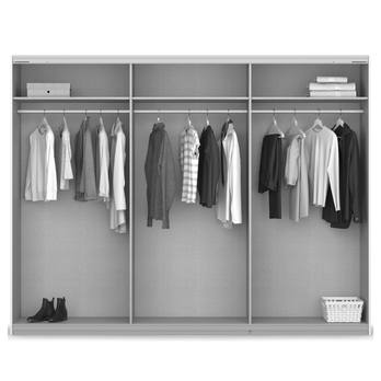 Šatníková skriňa BAREA II šampanské/dub atlantic tmavý, šírka 271 cm 2