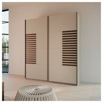 Šatníková skriňa BAREA šampanské/dub atlantic tmavý, šírka 181 cm 1