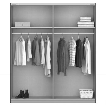 Šatníková skriňa BAREA šampanské/dub atlantic tmavý, šírka 181 cm 2