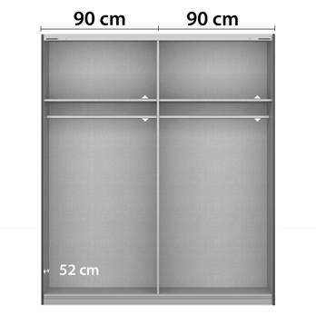 Šatníková skriňa BAREA šampanské/dub atlantic tmavý, šírka 181 cm 3