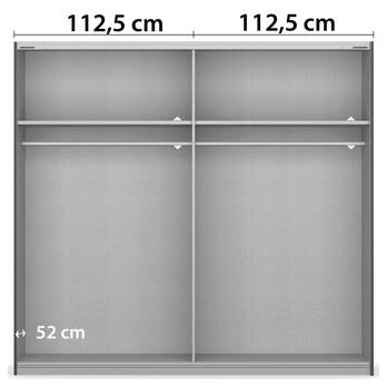 Šatníková skriňa BAREA sivá/dub atlantic tmavý, šírka 226 cm 3