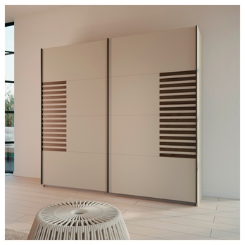 Šatníková skriňa BAREA šampanské/dub atlantic tmavý, šírka 226 cm 1