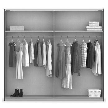 Šatníková skriňa BAREA šampanské/dub atlantic tmavý, šírka 226 cm 3