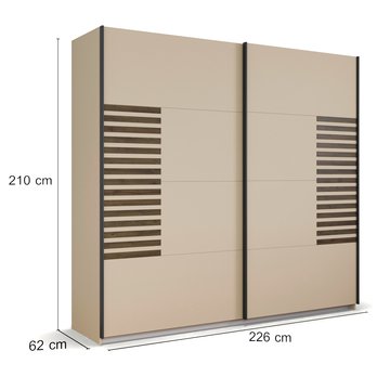 Šatníková skriňa BAREA šampanské/dub atlantic tmavý, šírka 226 cm 5