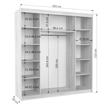 Šatníková skriňa BARGO biela 3