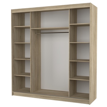 Šatníková skriňa BARGO dub sonoma/biela 2