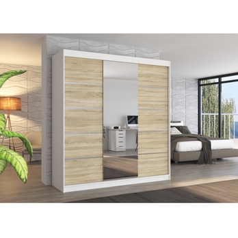 Šatníková skriňa BARGO biela/dub sonoma 1