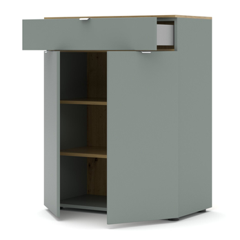 Komoda BARI 1 trstinovozelená/dub artisan 2