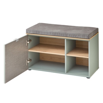Lavica na topánky BARI 60 trstinovozelená/dub artisan 2