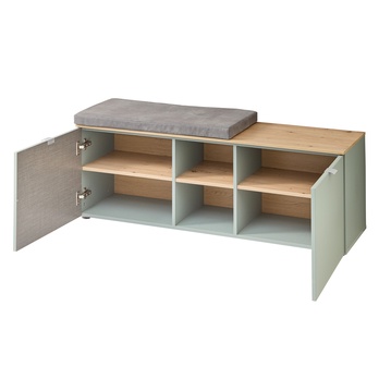 Lavica na topánky BARI 61 trstinovozelená/dub artisan 2