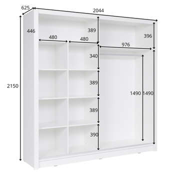 Šatníková skriňa  BARI biela 3