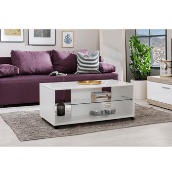 Konferenčný stolík BARNABY biela/biela vysoký lesk 1