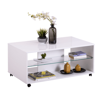 Konferenčný stolík BARNABY biela/biela vysoký lesk 4