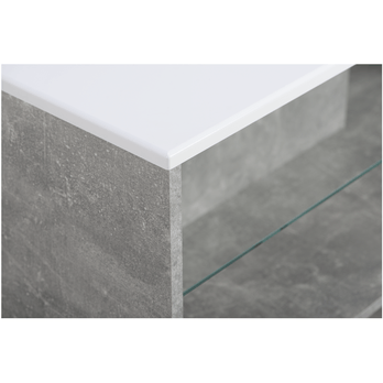 Konferenčný stolík BARNABY betón/biela vysoký lesk 3