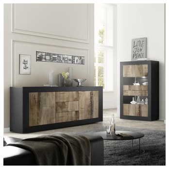 Komoda  BASIC 10 čierna matná/dub 1