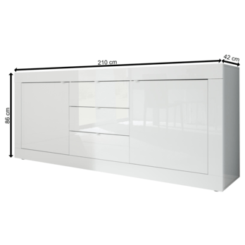 Komoda  BASIC 10 biela lesklá 3