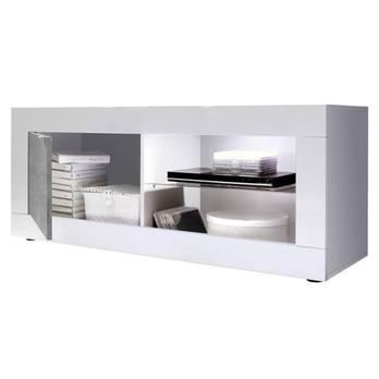 TV komoda  BASIC 4 biela lesklá/betón 2