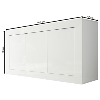 Komoda  BASIC 5 biela lesklá 3