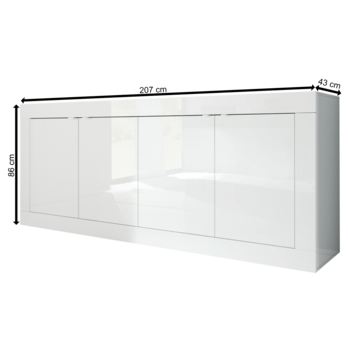 Komoda BASIC 8 biela lesklá 2