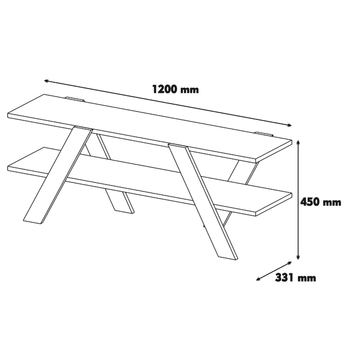 TV stolík BASIC biela/orech 4