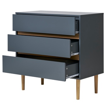 Komoda BASLIY tmavosivá/borovica 2